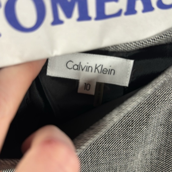 Calvin Klein Gray Short Sleeve Suit with Skirt - Picture 4 of 6